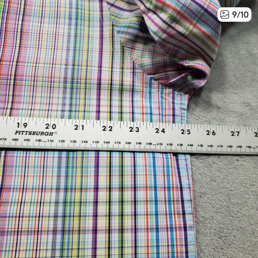 Tallia Multicolor Plaid Button-Up Shirt – Vibrant & Stylish Sz XL - Picture 9 of 10